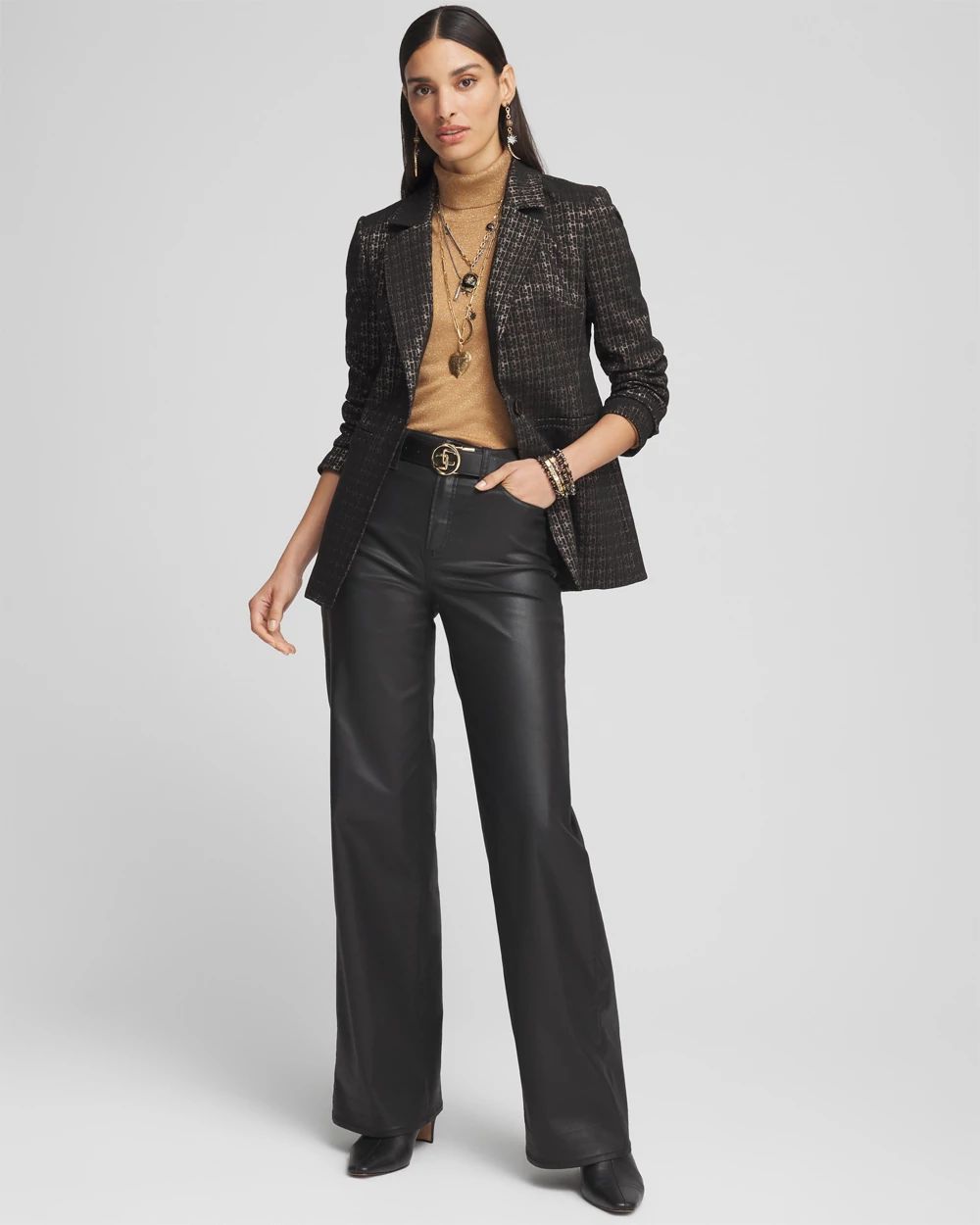 【500円引きクーポン】 Brigitte Metallic Tiles Blazer | Chico's スーツ・フォーマル・ドレス